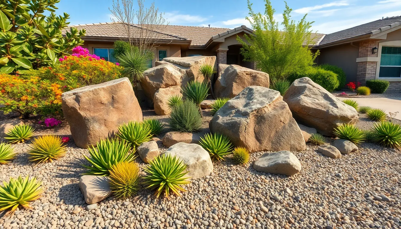25 Stunning Front Yard Landscaping Ideas with Rocks That Boost Curb Appeal 4 25 Stunning Front Yard Landscaping Ideas with Rocks That Boost Curb Appeal 3