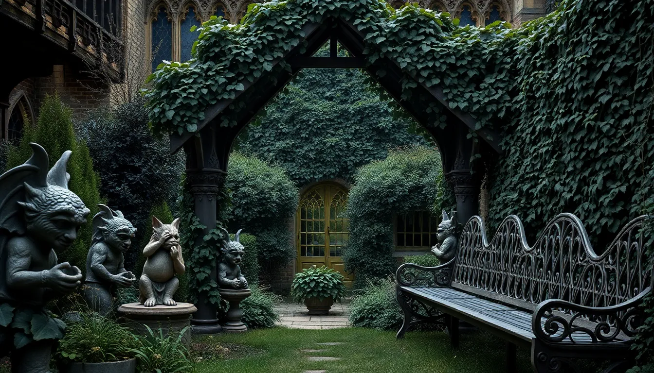 25 Gothic Garden Ideas to Create Your Dark & Enchanting Outdoor Sanctuary 6 25 Gothic Garden Ideas to Create Your Dark & Enchanting Outdoor Sanctuary 5