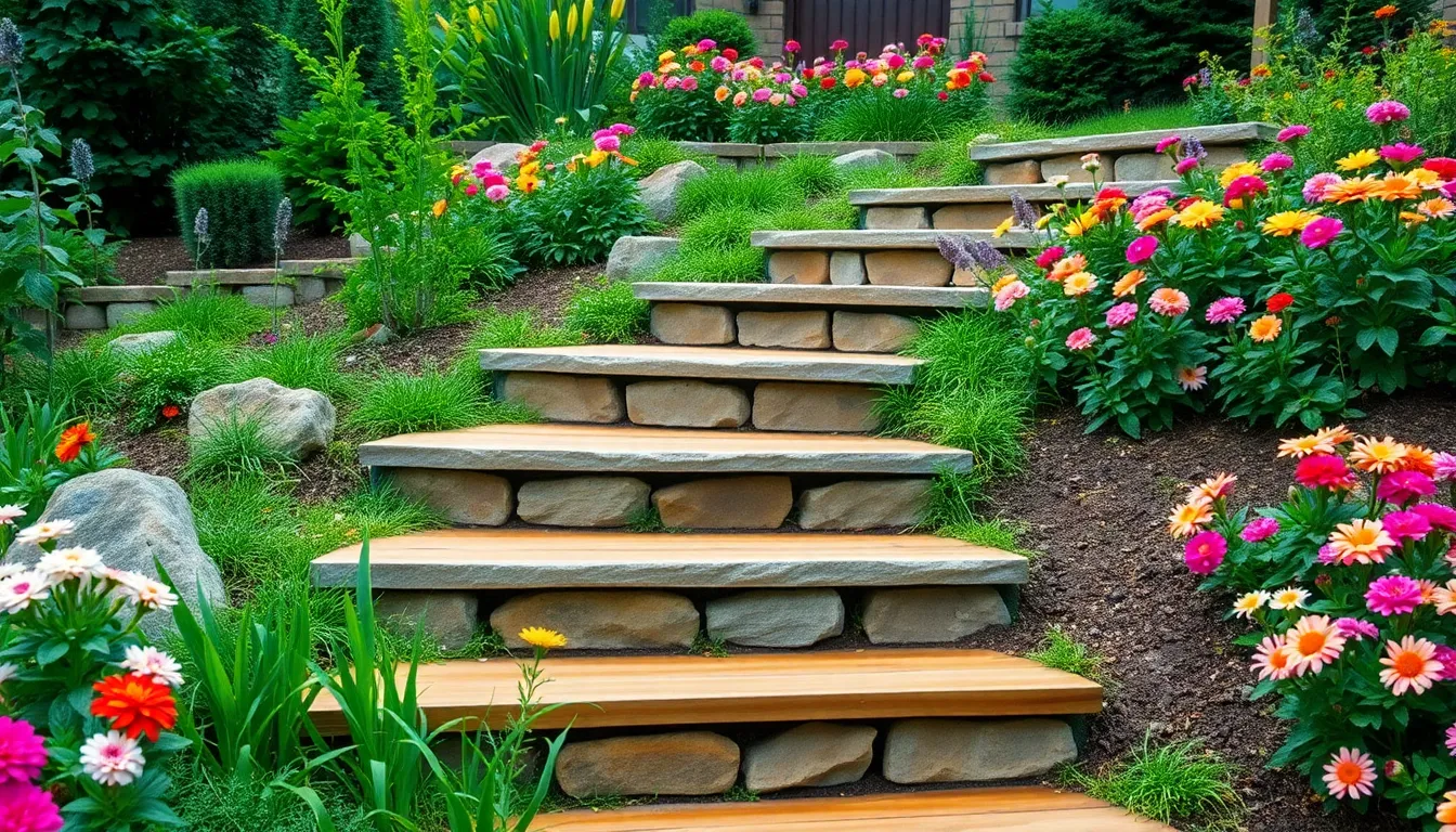 25 Stunning Garden Steps Ideas to Transform Your Sloped Yard (DIY & Budget-Friendly) 9