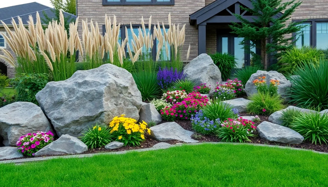 25 Stunning Front Yard Landscaping Ideas with Rocks That Boost Curb Appeal 14 25 Stunning Front Yard Landscaping Ideas with Rocks That Boost Curb Appeal 13