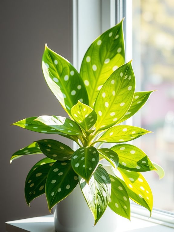 bright indirect light preserves polka dot color