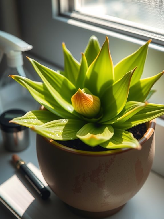 bromeliad browning diagnose and adjust