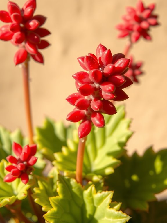 evergreen succulent with clustered blooms