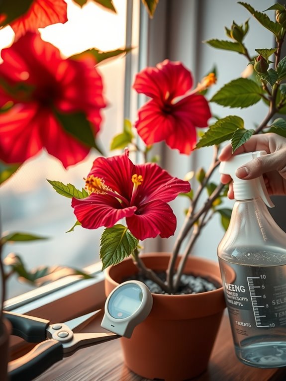 move hibiscus indoors before frost