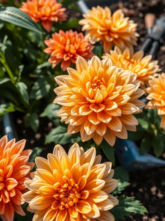 mums light drainage pinching fertilizer