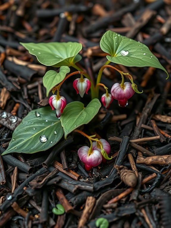 organic mulch protects bleeding hearts