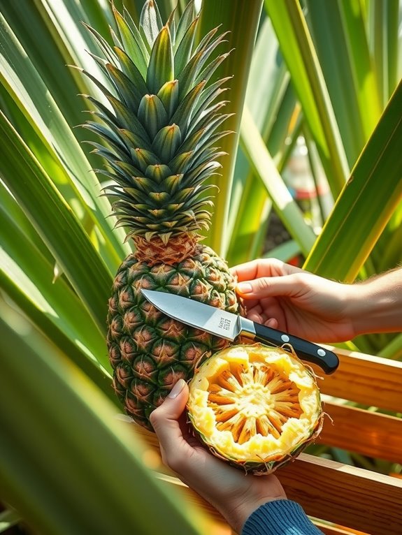 pineapple harvest ripen divide pups