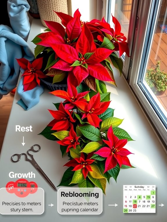 poinsettia seasonal rest and rebloom cycle