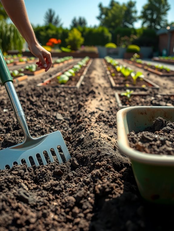 prepare soil mulch and borders