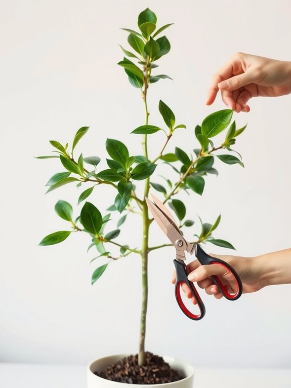 prune stake rotate for upright growth