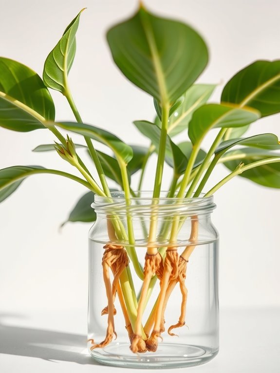 pruned stems in water propagate