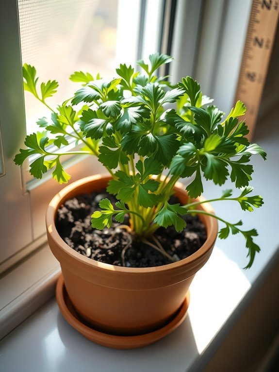 repot cilantro annually for growth