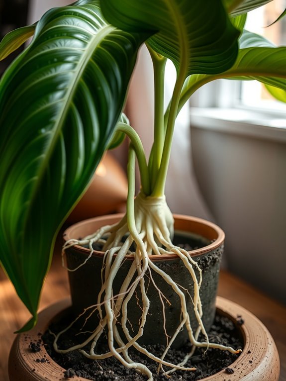 rootbound peace lily repot promptly