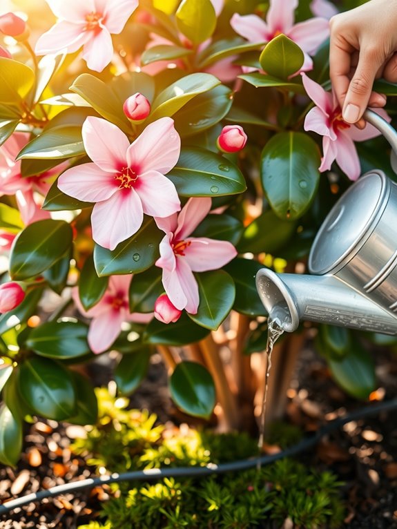 seasonal camellia watering and feeding regimen