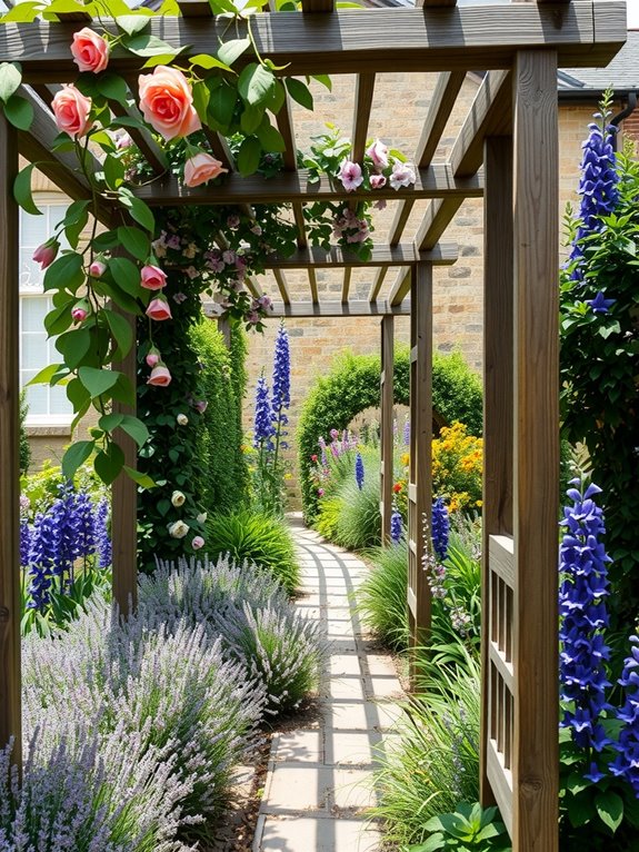 vertical trellises towering climbers