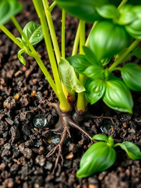 water basil at base consistently