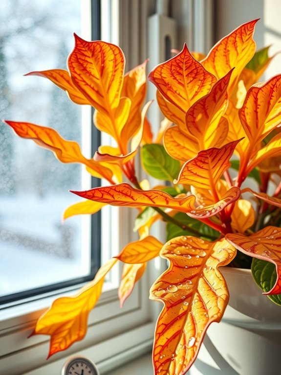 winter croton indoors warmth light