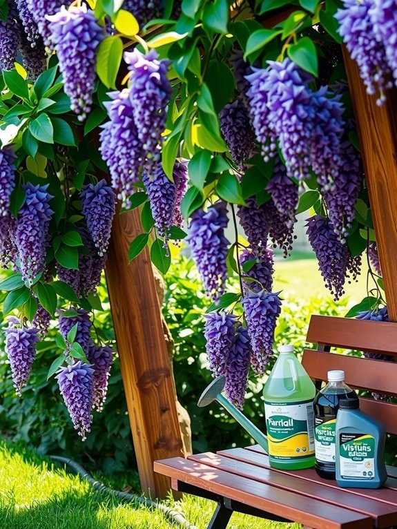 wisteria steady moisture fertilize weekly