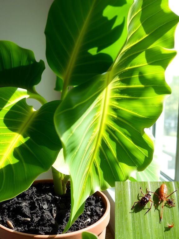 yellow leaves watering soil drainage pests